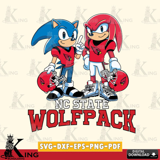 Comprehensive collection of NC State Wolfpack Sonic And Knuckles Football vector digital design SVG PNG design suitable for