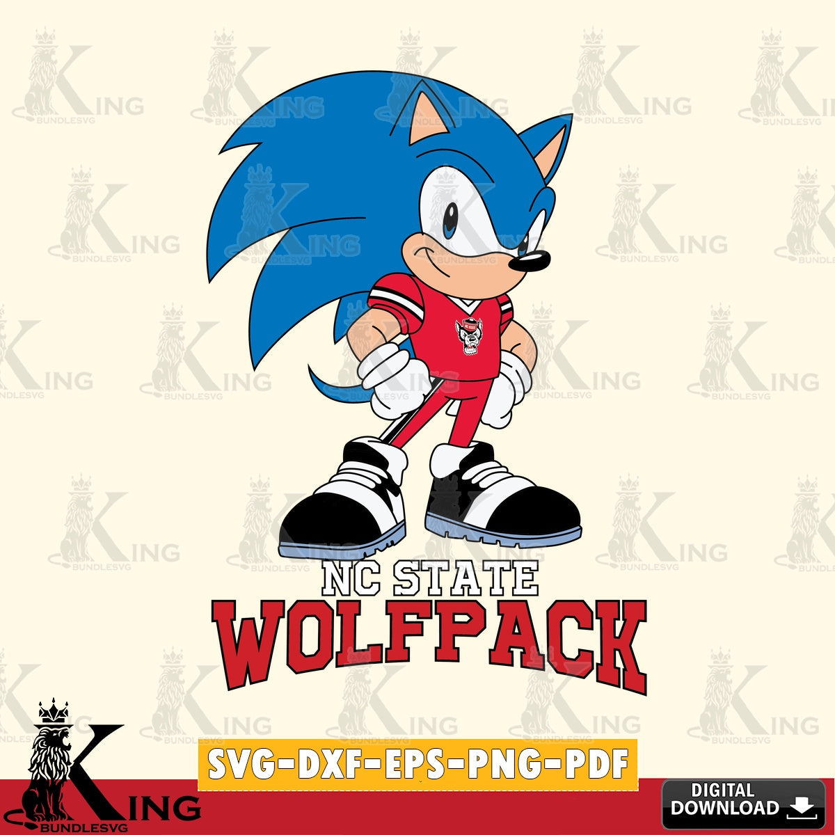 Exclusive set of NC State Wolfpack Sonic Football Star Mascot versatile clip art for stickers, decals, and mugs