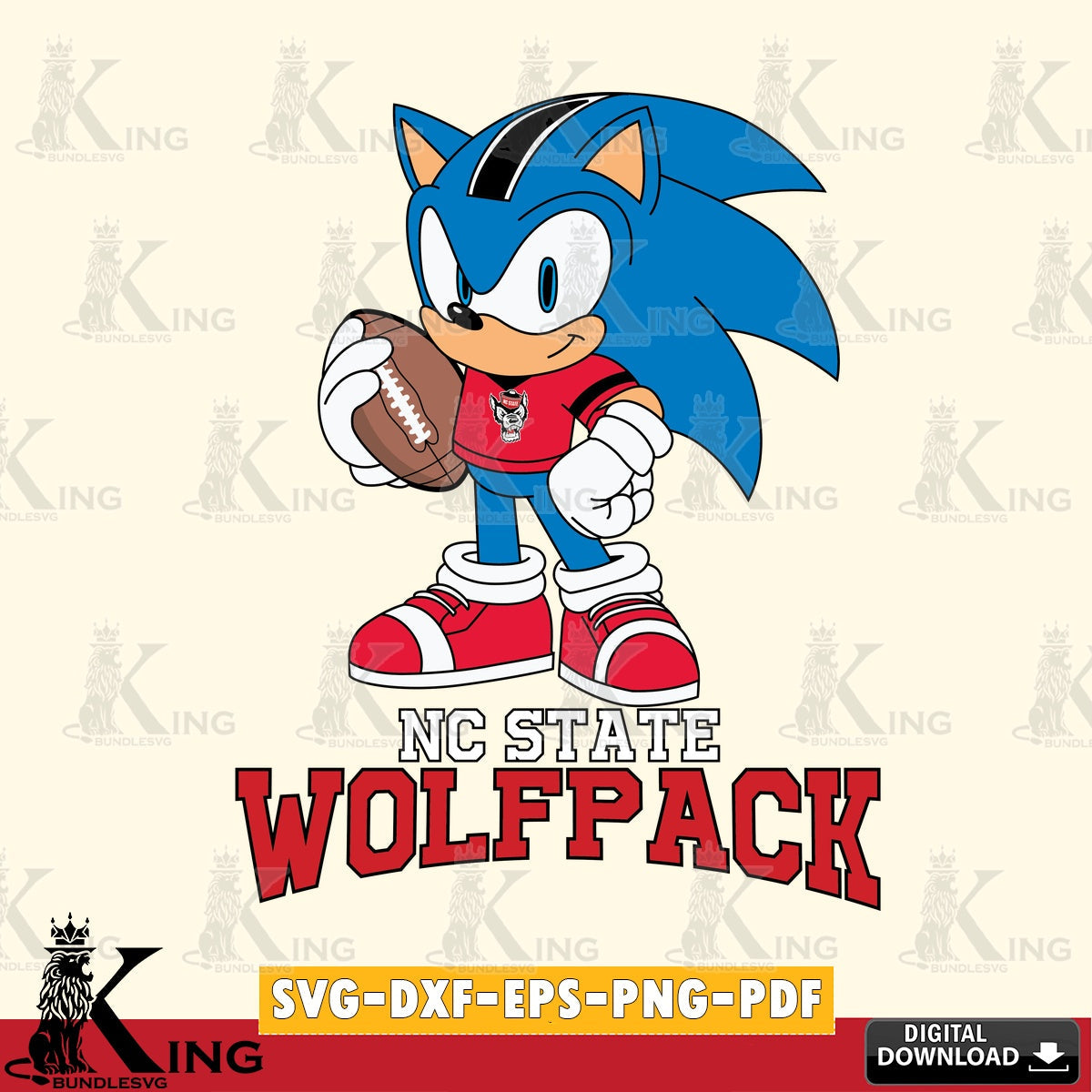 Mega bundle containing NC State Wolfpack Sonic Game Day Ready vector SVG PNG design suitable for Glowforge and laser cutting