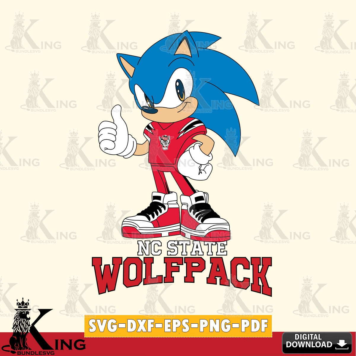 NC State Wolfpack Sonic Like Football SVG file, Vector , Digital Download , PDF File , Instant Download