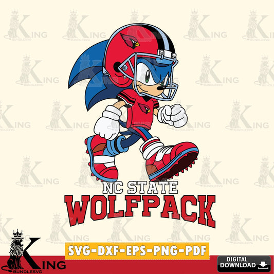 All-in-one bundle of NC State Wolfpack Sonic Ready Football, versatile clip art for stickers, decals, and mugs
