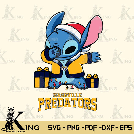 Nashville Predators Stitch Merry Christmas Svg Eps Dxf Png File, Digital Download