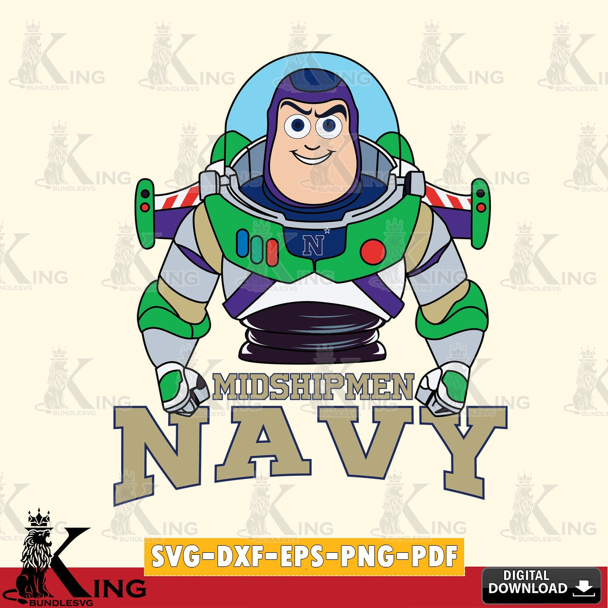 Stylish representation of Navy Midshipmen Buzz Lightyear Football, a digital file for silhouette cameo and cricut projects.