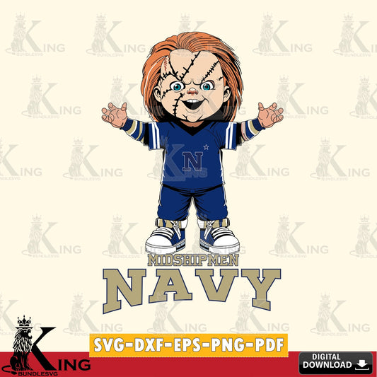 Printable art of Navy Midshipmen Chucky Football, a NCAA printable vector design for sublimation and crafts