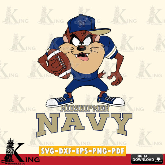 Navy Midshipmen Đồng phục bóng đá Taz SVG file, Cut file  , Digital Download , Instant Download, Taz svg, NCAA svg