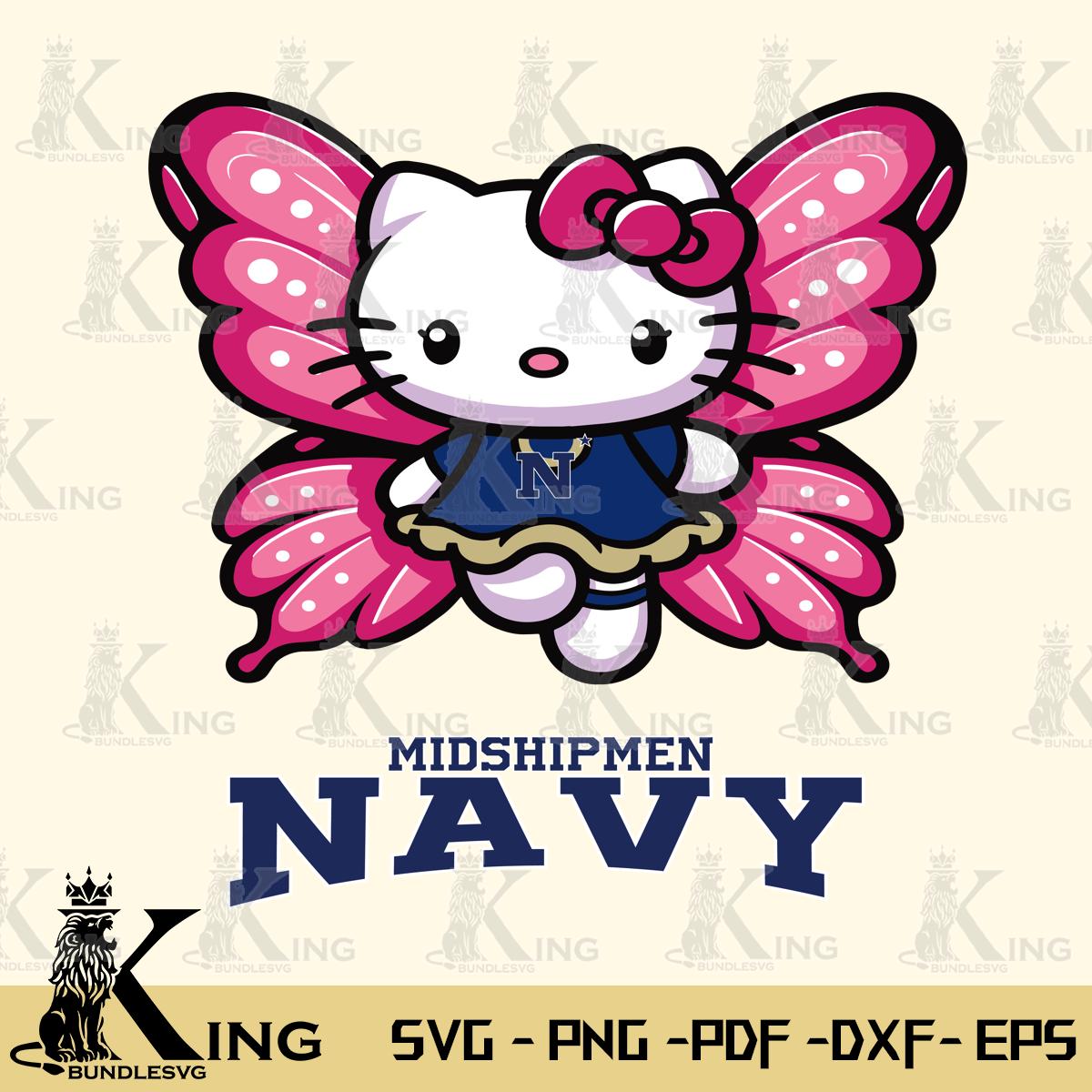 Navy Midshipmen Hello Kitty Dreamscape Svg Eps Dxf Png File, Digital Download