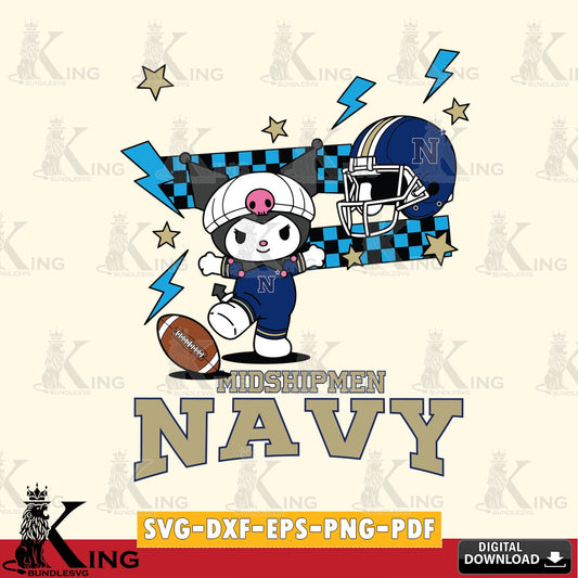 Navy Midshipmen Kuromi Game Day SVG file, Cricut, Cut file  , Digital Download , Instant Download, Sanrio svg, Clipart