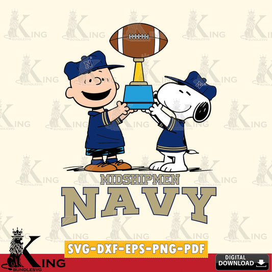 Navy Midshipmen Peanuts Football Trophy SVG, Cricut, Cut file  , Digital Download , Instant Download, Peanuts svg, NCAA svg, Football svg, Sport svg
