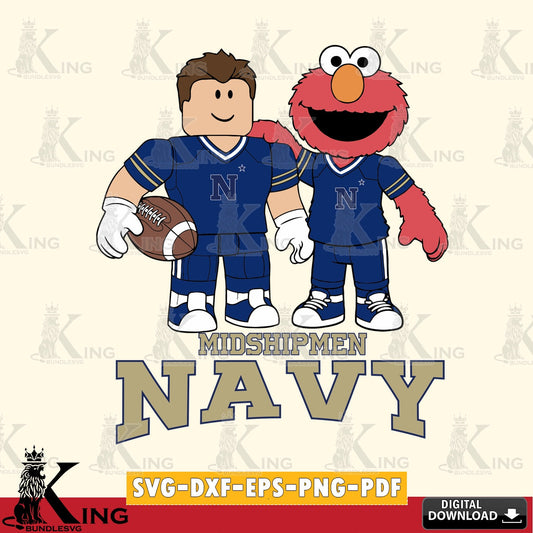 Navy Midshipmen Roblox & Elmo Football SVG file , NCAA Cricut,  File cut , Digital Download , PDF File