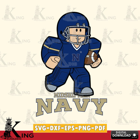 Navy Midshipmen Roblox Player Rugby SVG file , NCAA Cricut,  File cut , Digital Download , PDF File