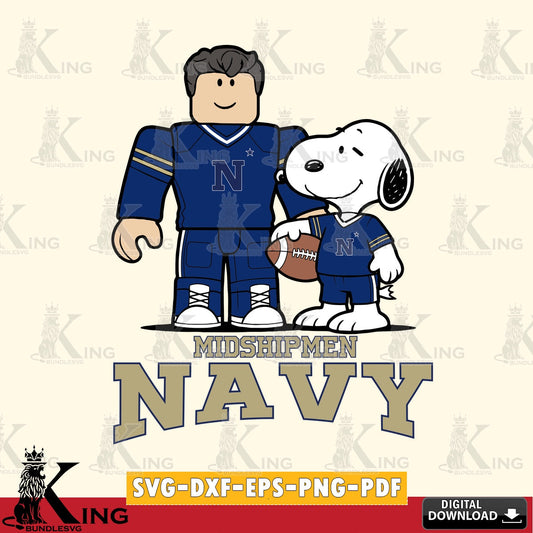 Navy Midshipmen Roblox & Snoopy Football SVG file , NCAA Cricut,  File cut , Digital Download , PDF File