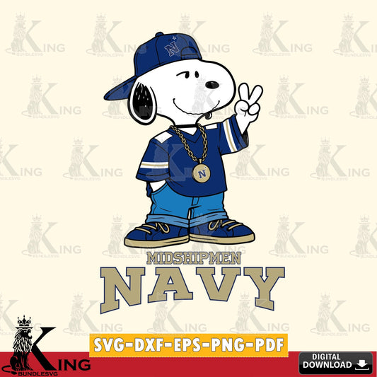 Navy Midshipmen Snoopy Say hi SVG, Cricut, Cut file  , Digital Download , Instant Download, Peanuts svg, NCAA svg, Football svg, Sport svg