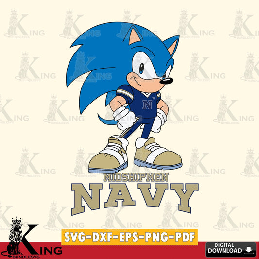 Navy Midshipmen Sonic Football Star Mascot SVG file, Vector , Digital Download , PDF File , Instant Download