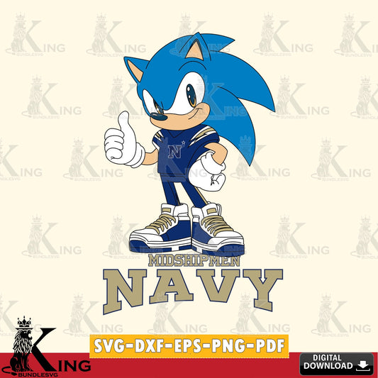 Navy Midshipmen Sonic Like Football SVG file, Vector , Digital Download , PDF File , Instant Download