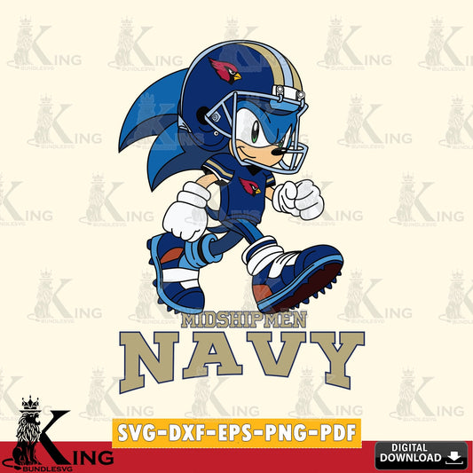 Navy Midshipmen Sonic Ready Football SVG file, Vector , Digital Download , PDF File , Instant Download