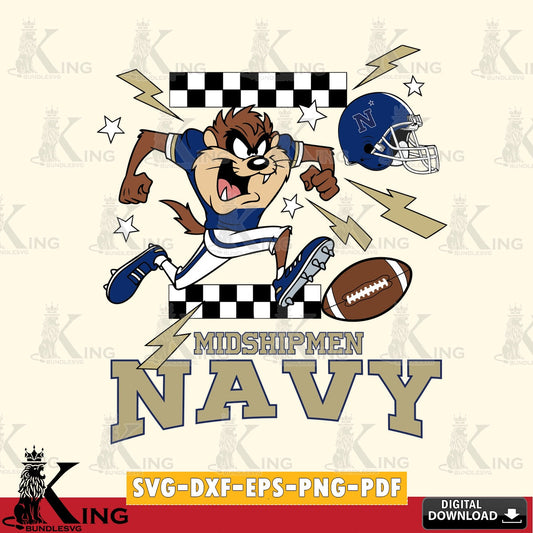 Navy Midshipmen Taz Football Lightning SVG file, Cut file  , Digital Download , Instant Download, Taz svg, NCAA svg