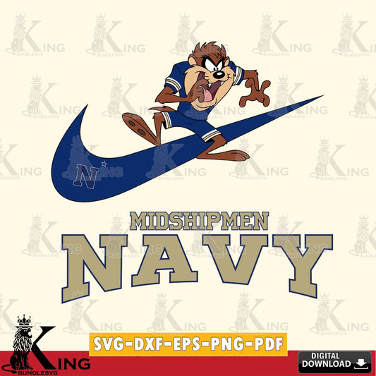 Navy Midshipmen Taz Football Nike SVG file, Cut file  , Digital Download , Instant Download, Taz svg, NCAA svg
