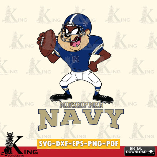 Navy Midshipmen Taz Football Player SVG file, Cut file  , Digital Download , Instant Download, Taz svg, NCAA svg