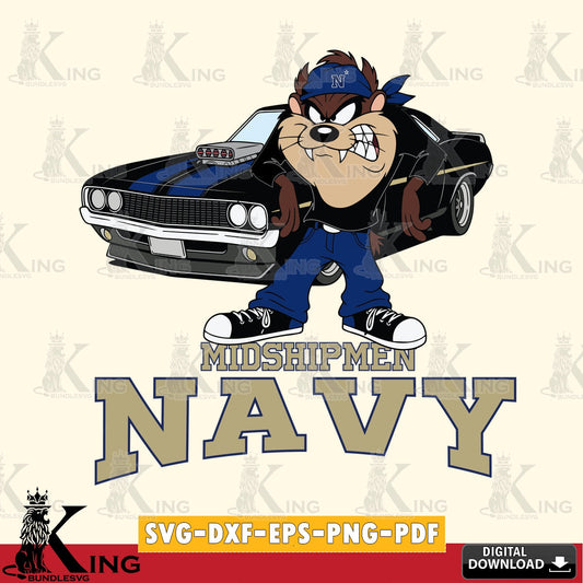 Navy Midshipmen Taz Racing Car SVG file, Cut file  , Digital Download , Instant Download, Taz svg, NCAA svg