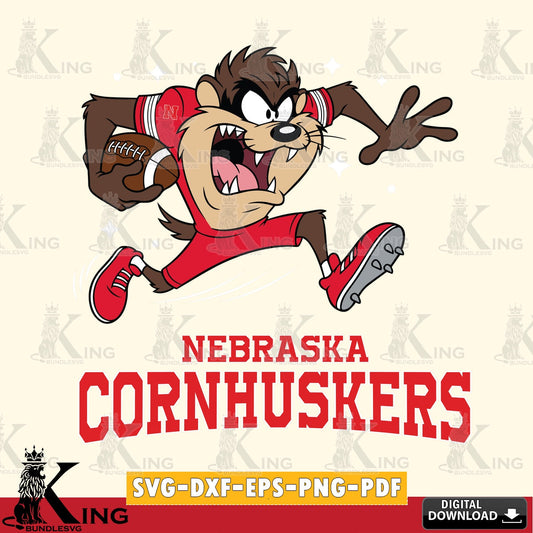 Nebraska Cornhuskers Angry Taz Football SVG file, Cut file  , Digital Download , Instant Download, Taz svg, NCAA svg