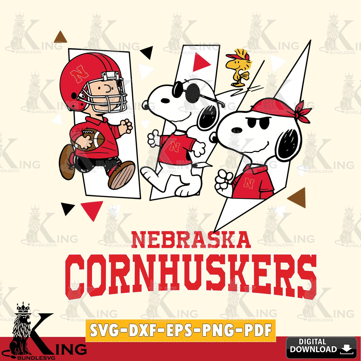 Nebraska Cornhuskers Peanuts Joe Cool SVG, Cricut, Cut file  , Digital Download , Instant Download, Peanuts svg, NCAA svg, Football svg, Sport svg