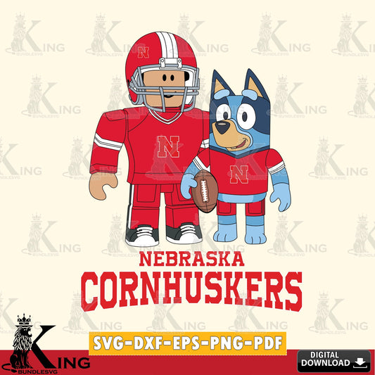 Nebraska Cornhuskers Roblox & Bluey Football SVG file , NCAA Cricut,  File cut , Digital Download , PDF File