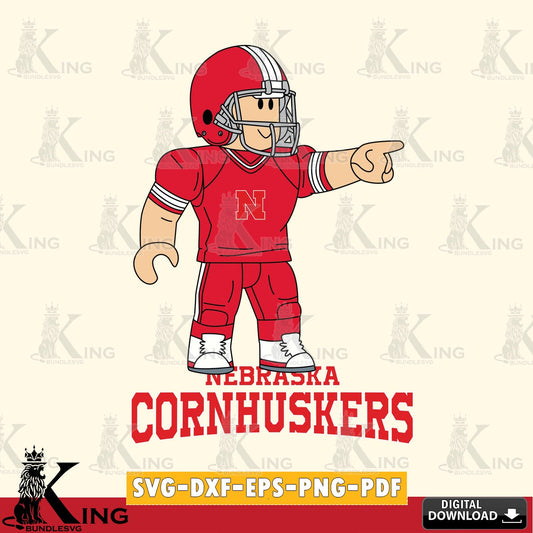 Nebraska Cornhuskers Roblox Player Football SVG file , NCAA Cricut,  File cut , Digital Download , PDF File