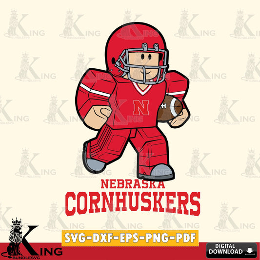 Nebraska Cornhuskers Roblox Player Rugby SVG file , NCAA Cricut,  File cut , Digital Download , PDF File