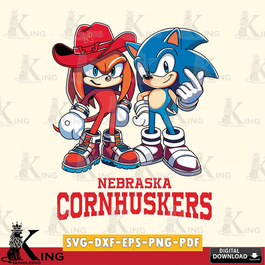 Nebraska Cornhuskers Sonic & Knuckles Football Mascot SVG file, Vector , Digital Download , PDF File , Instant Download