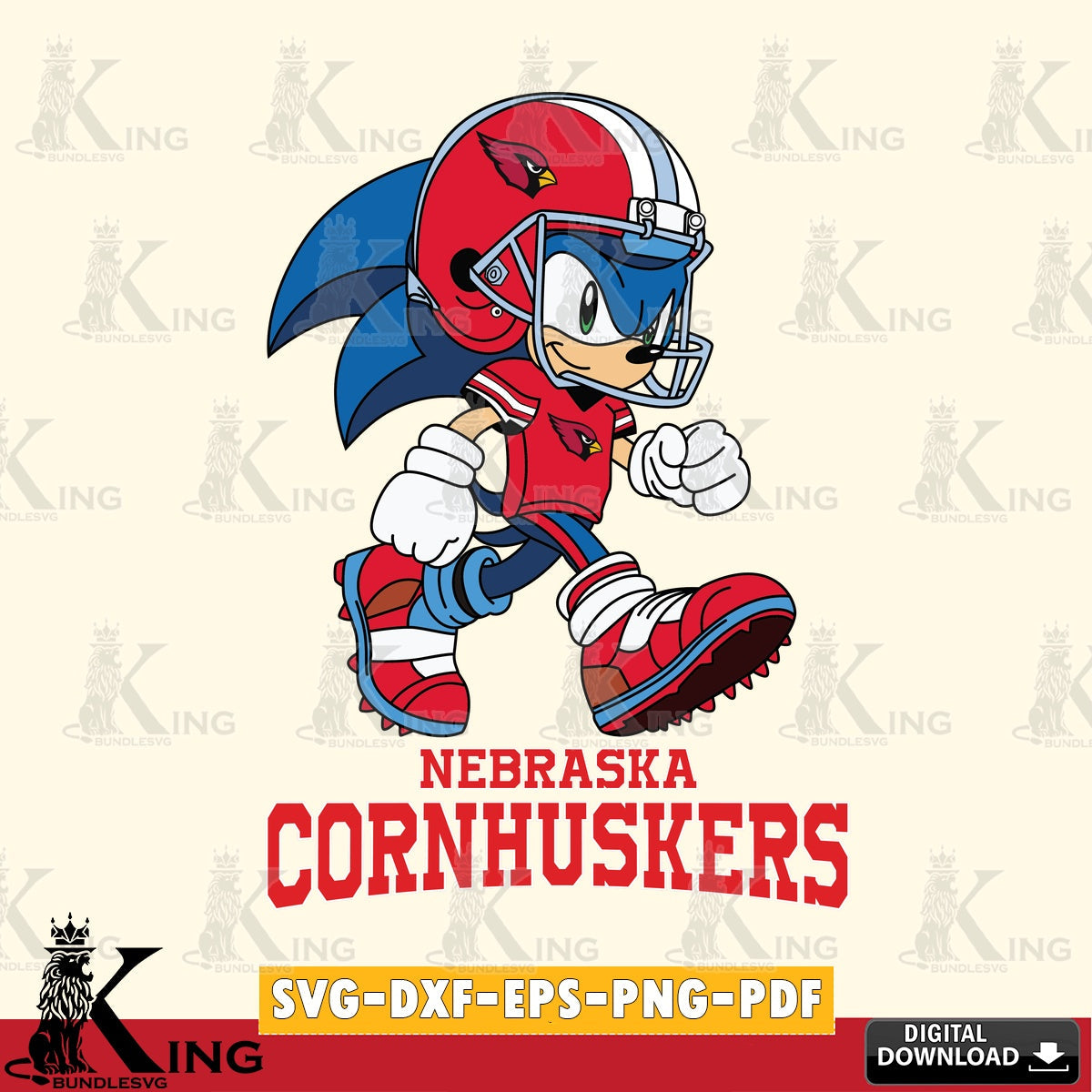 Nebraska Cornhuskers Sonic Ready Football SVG file, Vector , Digital Download , PDF File , Instant Download