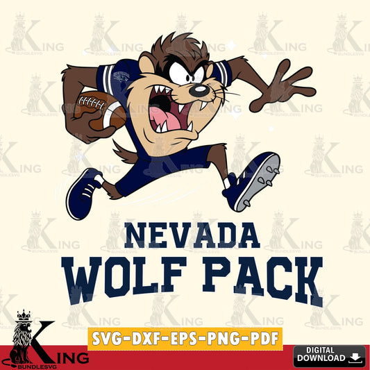 Nevada Wolf Pack Angry Taz Football SVG file, Cut file  , Digital Download , Instant Download, Taz svg, NCAA svg