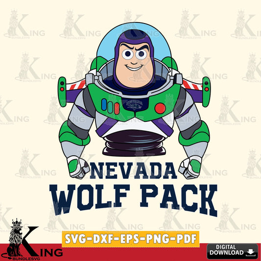 Huge collection of Nevada Wolf Pack Buzz Lightyear Football NCAA cut file ideal for vinyl projects and T-shirt printing