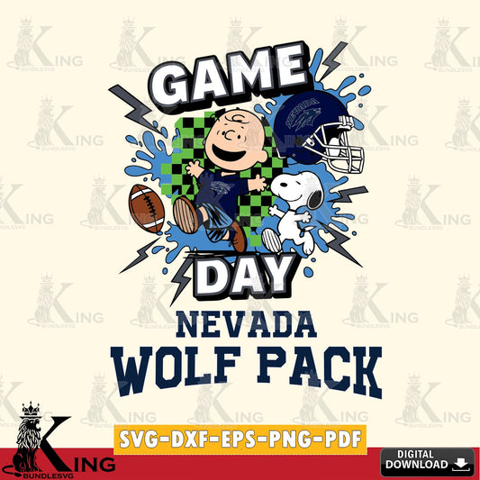 Nevada Wolf Pack Game Day Peanuts SVG, Cricut, Cut file  , Digital Download , Instant Download, Peanuts svg, NCAA svg, Football svg, Sport svg