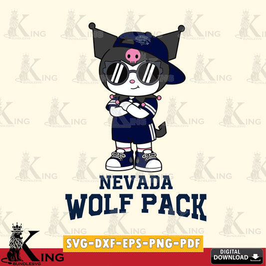 Nevada Wolf Pack Kuromi Football Jersey SVG file, Cricut, Cut file  , Digital Download , Instant Download, Sanrio svg, Clipart