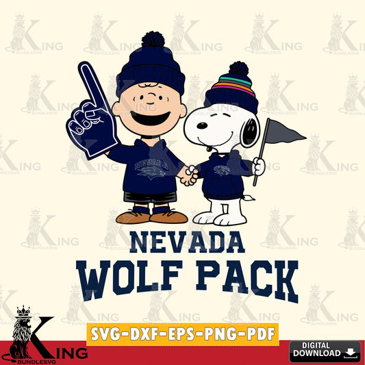 Nevada Wolf Pack Peanuts Fan Gear SVG, Cricut, Cut file  , Digital Download , Instant Download, Peanuts svg, NCAA svg, Football svg, Sport svg