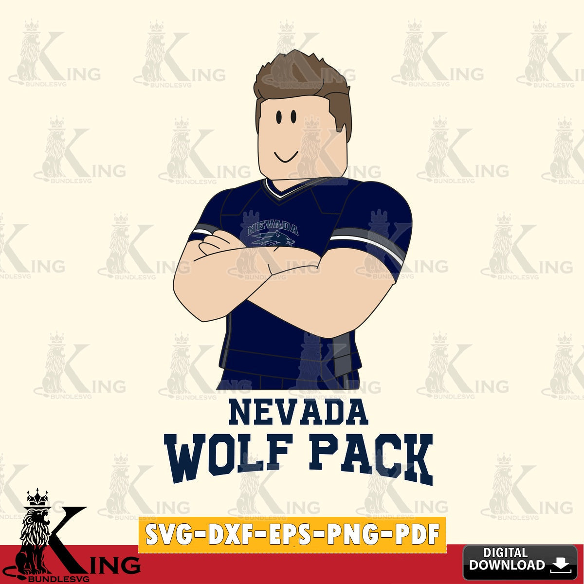 Huge collection of Nevada Wolf Pack Roblox Football NCAA Cricut digital clipart compatible with laser engraving and cutting