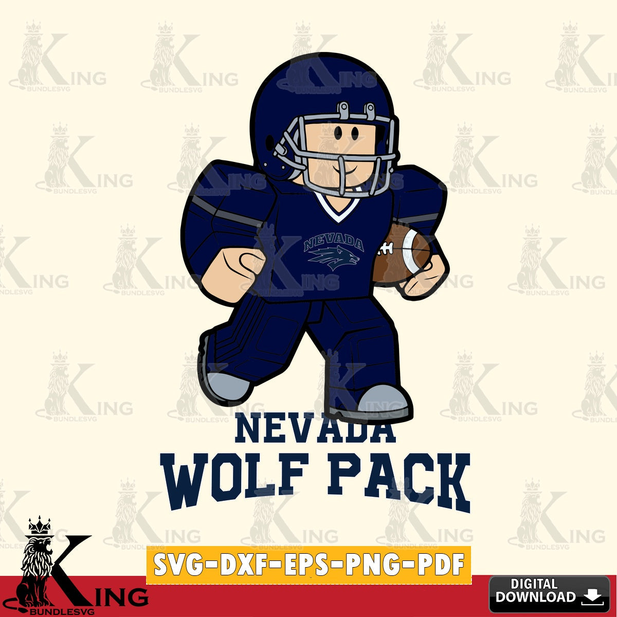 Nevada Wolf Pack Roblox Player Rugby SVG file , NCAA Cricut,  File cut , Digital Download , PDF File
