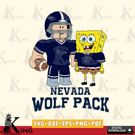 Nevada Wolf Pack Roblox & Spongebob Football SVG file , NCAA Cricut,  File cut , Digital Download , PDF File
