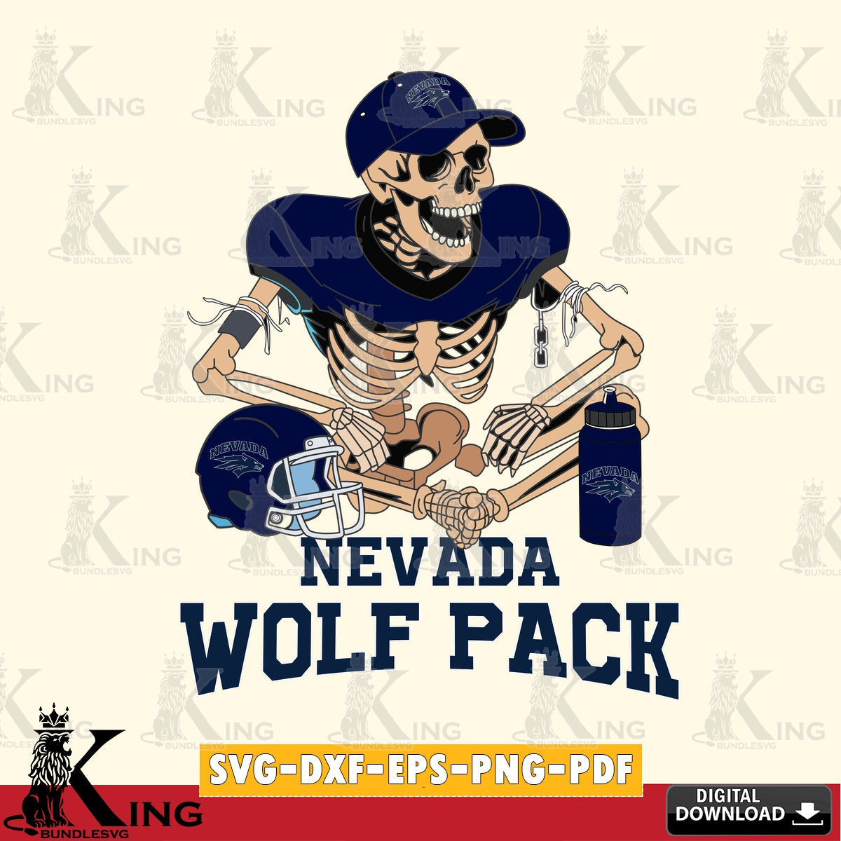 Comprehensive collection of Nevada Wolf Pack Skeleton Player Football, crafting file for iron-on transfer and vinyl decals