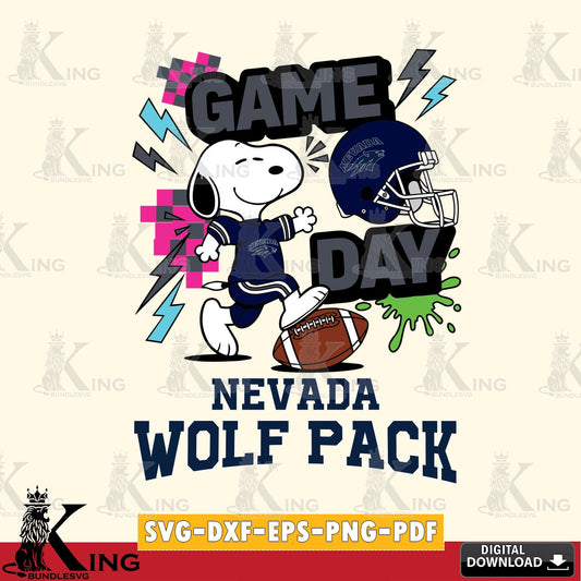 Nevada Wolf Pack Snoopy Game day SVG, Cricut, Cut file  , Digital Download , Instant Download, Peanuts svg, NCAA svg, Football svg, Sport svg