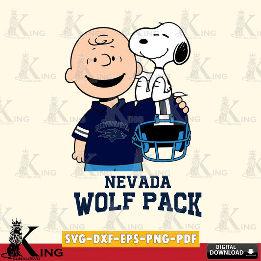 Nevada Wolf Pack Snoopy On Helmet SVG, Cricut, Cut file  , Digital Download , Instant Download, Peanuts svg, NCAA svg, Football svg, Sport svg