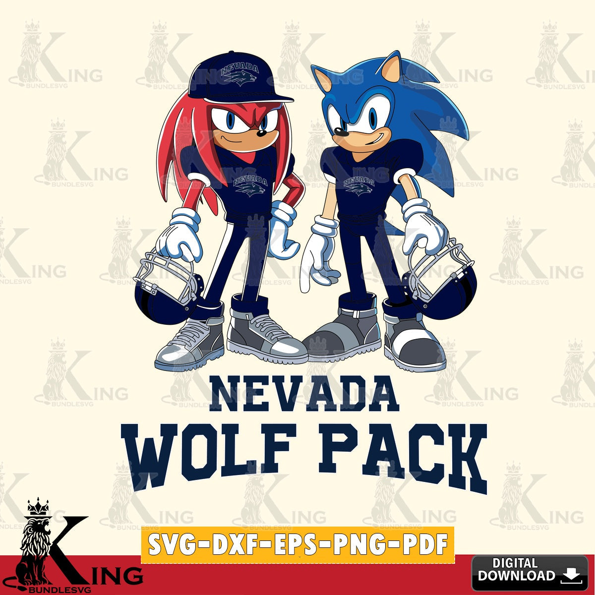 Nevada Wolf Pack Sonic And Knuckles Player Football SVG file, Vector , Digital Download , PDF File , Instant Download