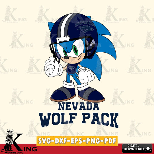 Nevada Wolf Pack Sonic Football Mascot SVG file, Vector , Digital Download , PDF File , Instant Download