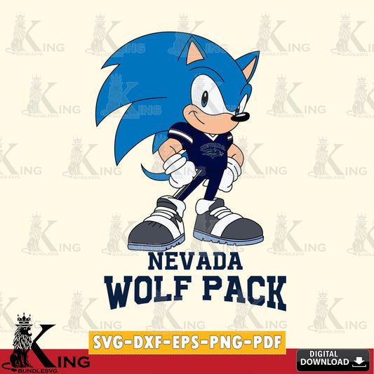 Nevada Wolf Pack Sonic Football Star Mascot SVG file, Vector , Digital Download , PDF File , Instant Download