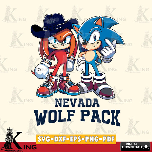 Nevada Wolf Pack Sonic & Knuckles Football Mascot SVG file, Vector , Digital Download , PDF File , Instant Download