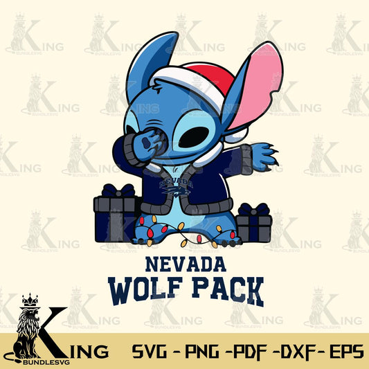 Nevada Wolf Pack Stitch Merry Christmas Svg Eps Dxf Png File, Digital Download