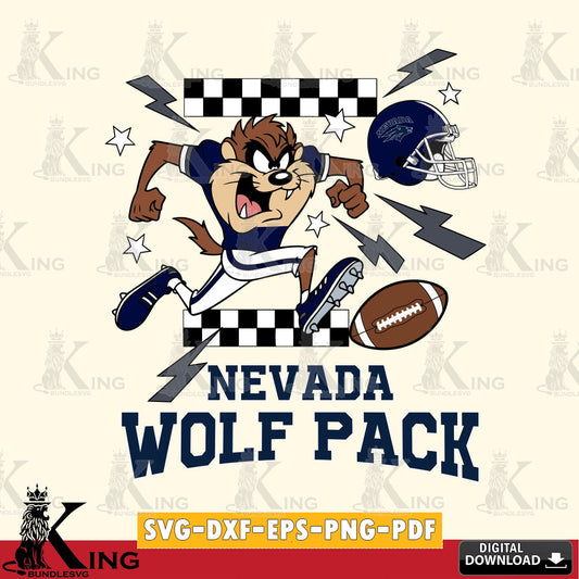Nevada Wolf Pack Taz Football Lightning SVG file, Cut file  , Digital Download , Instant Download, Taz svg, NCAA svg