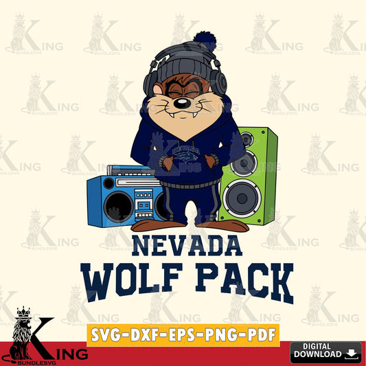 Nevada Wolf Pack Taz Hip Hop SVG file, Cut file  , Digital Download , Instant Download, Taz svg, NCAA svg