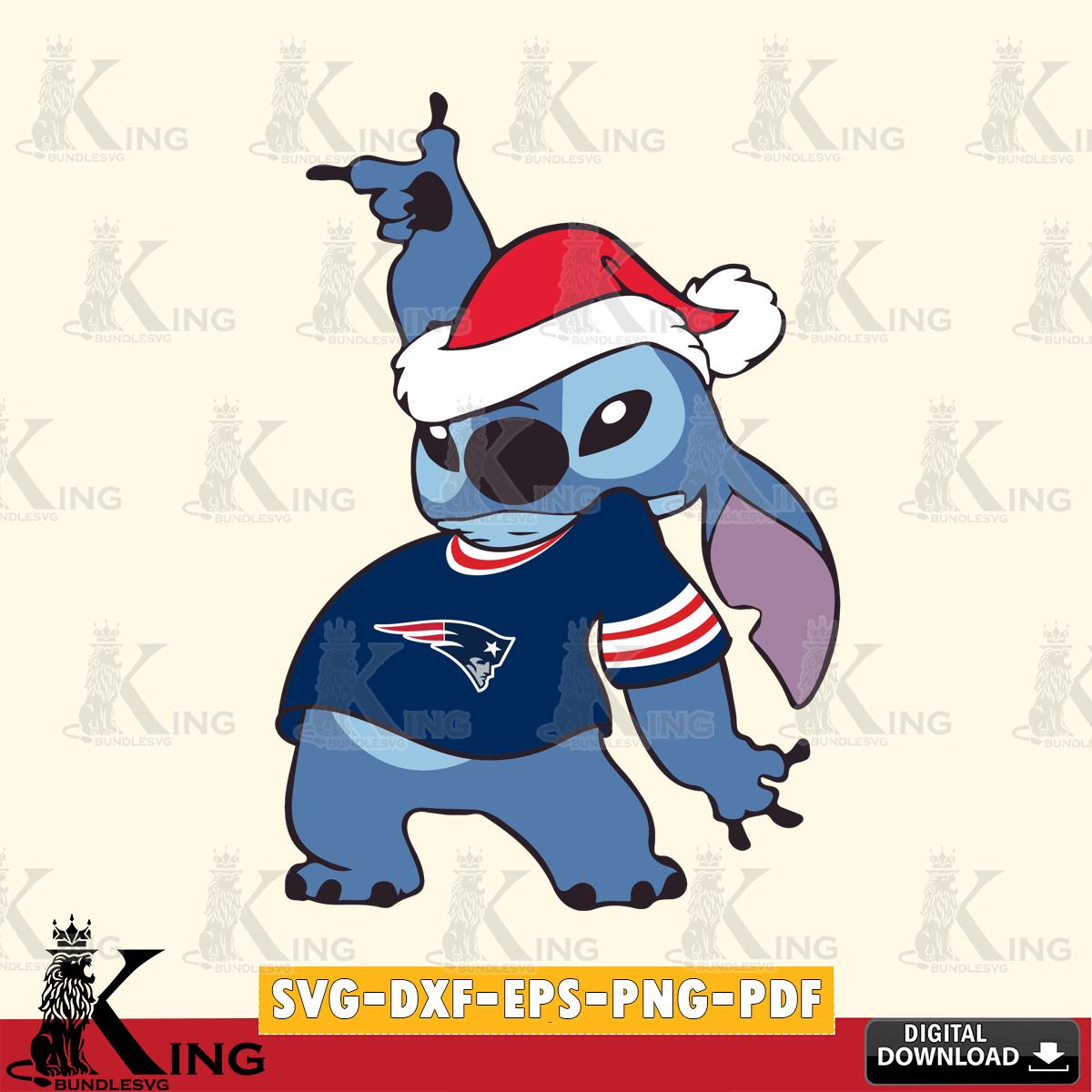 New England Patriots Disney Lilo & Stitch Christmas SVG, NFL for Cricut, Silhouette, Digital Download , file cut