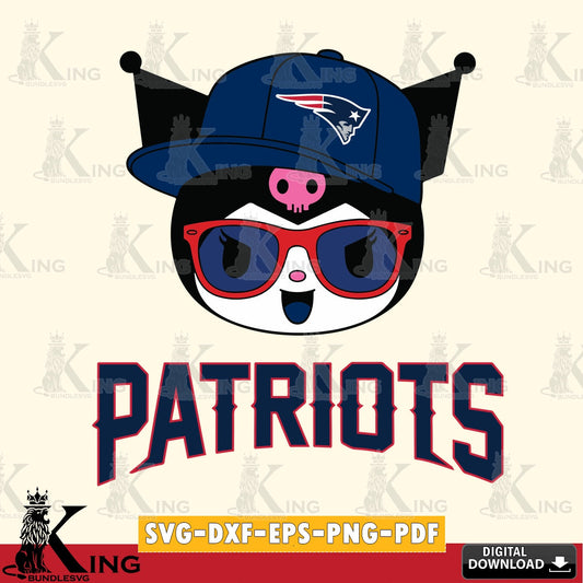New England Patriots Kuromi Football Cool SVG file, Cricut, Cut file  , Digital Download , Instant Download, Sanrio svg, Clipart